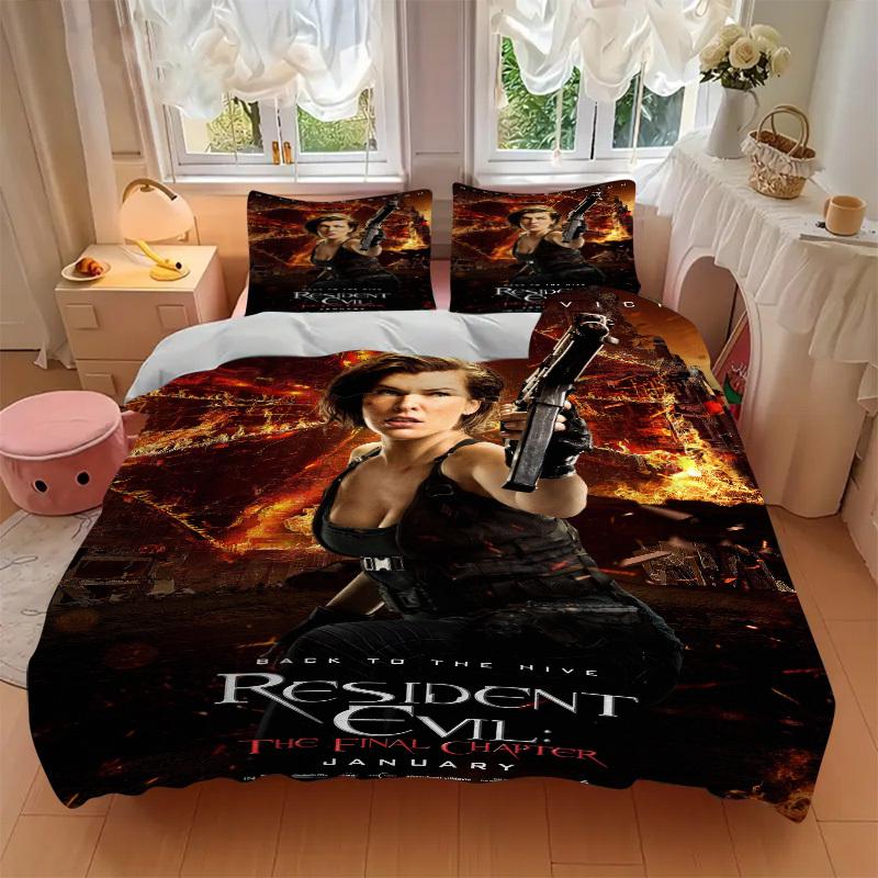 Resident Evil: The Final Chapter Bedding Set Comforter Cover Gift for Bedroom,Includes 1 Cover and 2 Pillowcases, No InsertB459