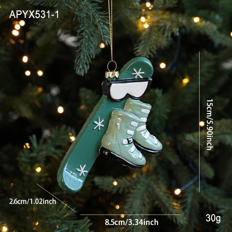 Christmas Pendant Plastic Material Old Man Car Bear Christmas Tree Hanging Decoration Family Party Christmas Decoration Pendant