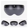 Universeller 3-Druckknopf-Visier für Motorrad-Offenhelm Windschutz Klapp-Auf-Ab-Linse Sonnenbrille Halbkopfhelm Visier Windschutz