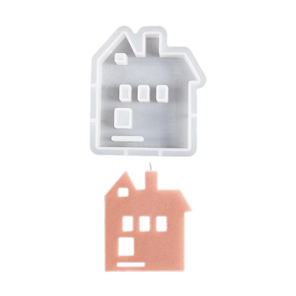 3D House Silicone Molds for Resin Heart House Shaped Candle Mold Scented Candle Making Cake Decorations Baking Tools
