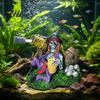 Decorazioni Acquario Acqua Salata Scheletro Pirata Aeratore, Ornamento Resina Subacqueo per Acquario, Aeratore Gotico ad Aria con Tubo e Pietra per Acqua Dolce e Serbatoi
