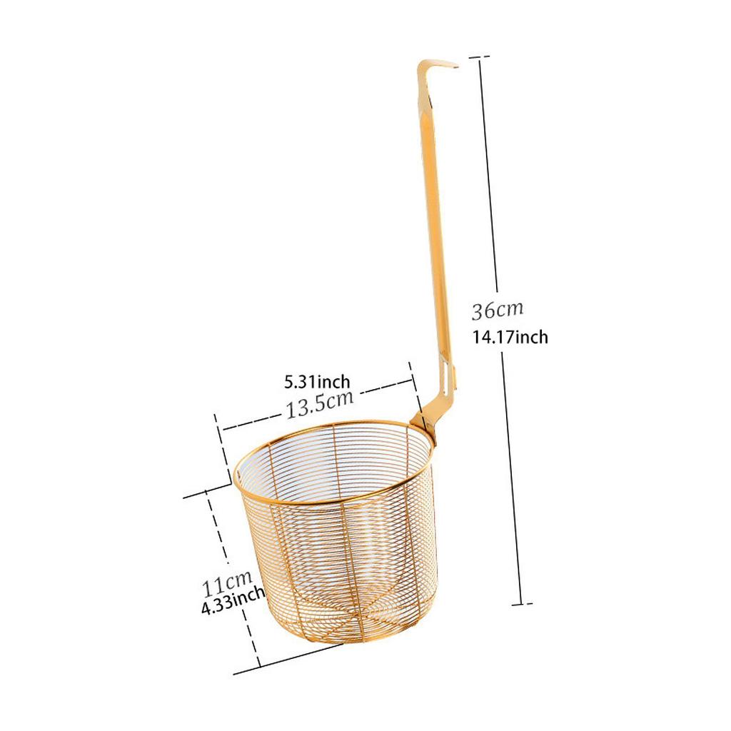 Pasta Strainer Portable Frying Basket Mesh Pasta Basket Noodle Strainer for Straining Kitchen Dumplings Draining Cooking