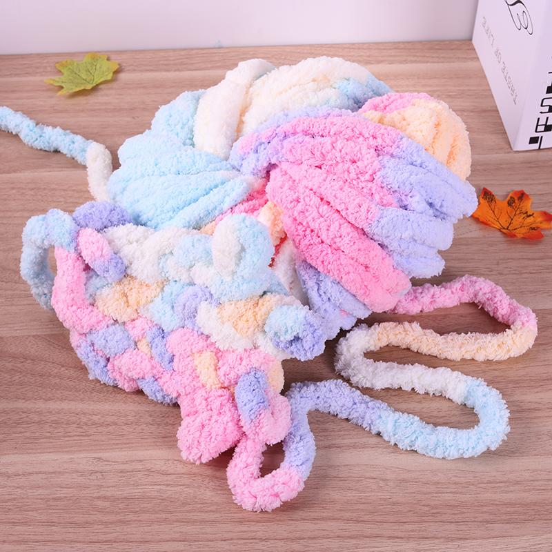 Thick Chenille Yarn for Blankets, Super Soft and Fluffy Giant Chenille-Style Polyester Yarn for Home Decor Projects