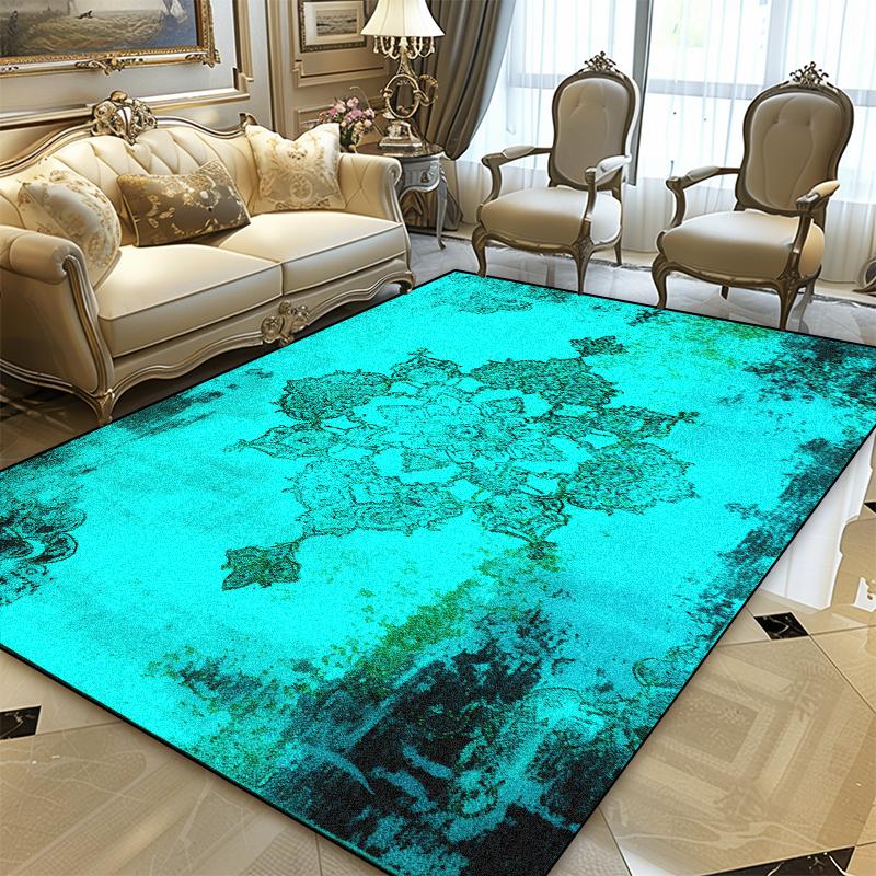 Retro Persian Classical Carpet Living Room Printing Decoration Home Sofa Non-slip Large Rugs Bedroom Short Velvet Soft Floor Mat