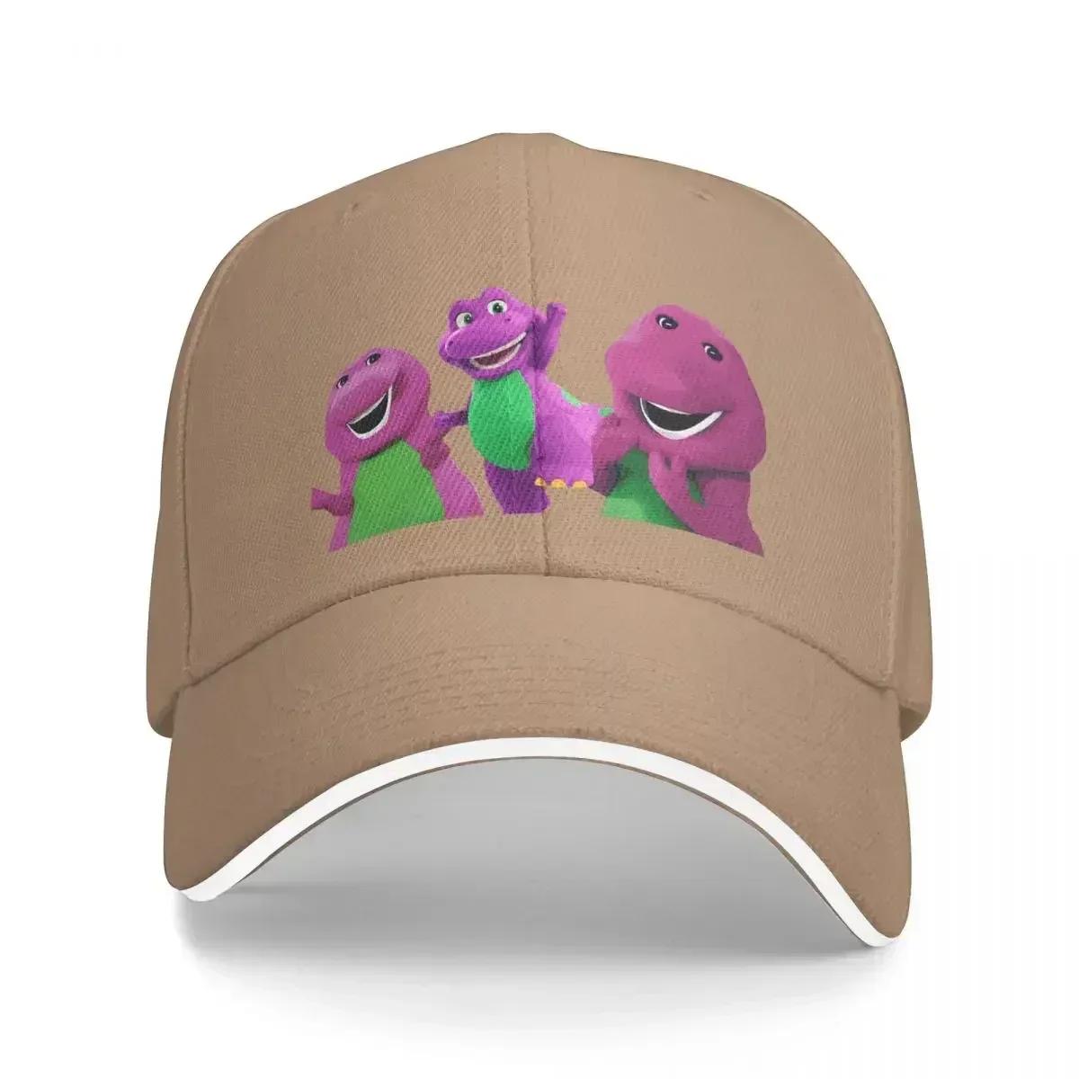

Cute barney the dinosaur cartoon Baseball Cap Designer Hat Custom Cap WoUnisexs Beach Unisexs