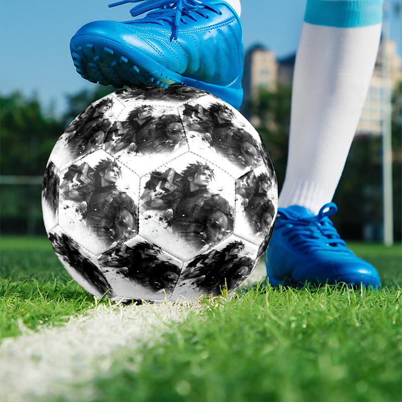 Final Fantasy Print Size 5 Soccer Ball, PU Wear Resistant Football for Match Training and Daily Practice, Birthday Gift for Soccer Fans