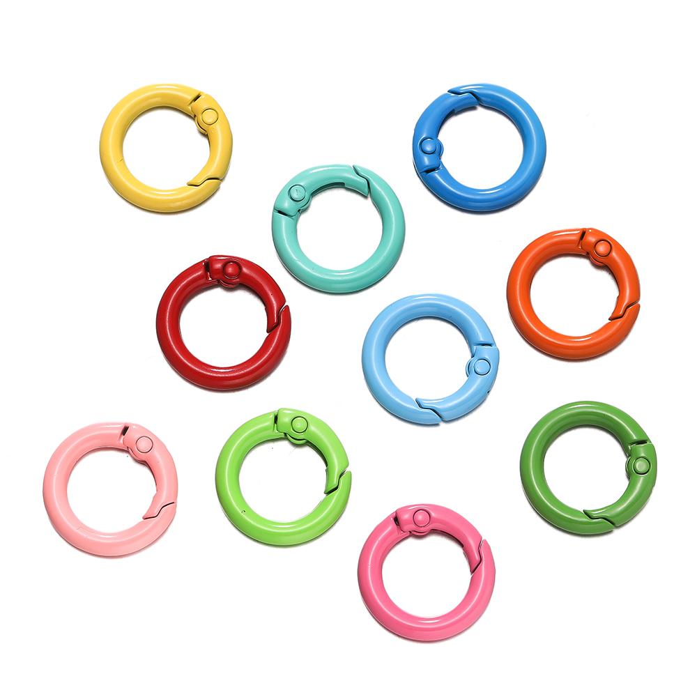 5Pcs Colorful O Ring Spring Clasp Openable Round Carabiner Keychain Clips Hook Dog Chain DIY Jewelry Buckle Connector