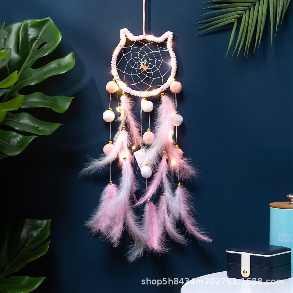 

Northern Europe Popular Woven Tapestry Dream Catcher Hand Pendant Home Hanging Star Moon Decorative Hanging Cloth Wholesale 1PC розовый