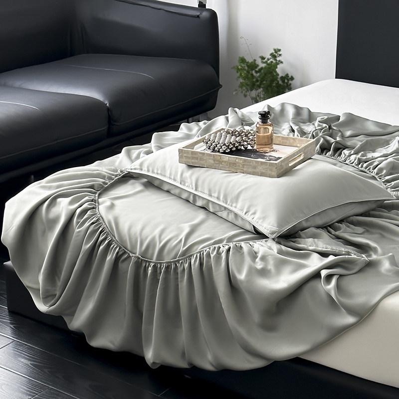 Tencel 360° Elastic Band Cooling Bed Cover for 1.5/1.8m Mattress - Silky Summer Comfort