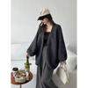 Korean Loose Knit Lantern Sleeve Cardigan - Autumn/Winter Sweater Coat