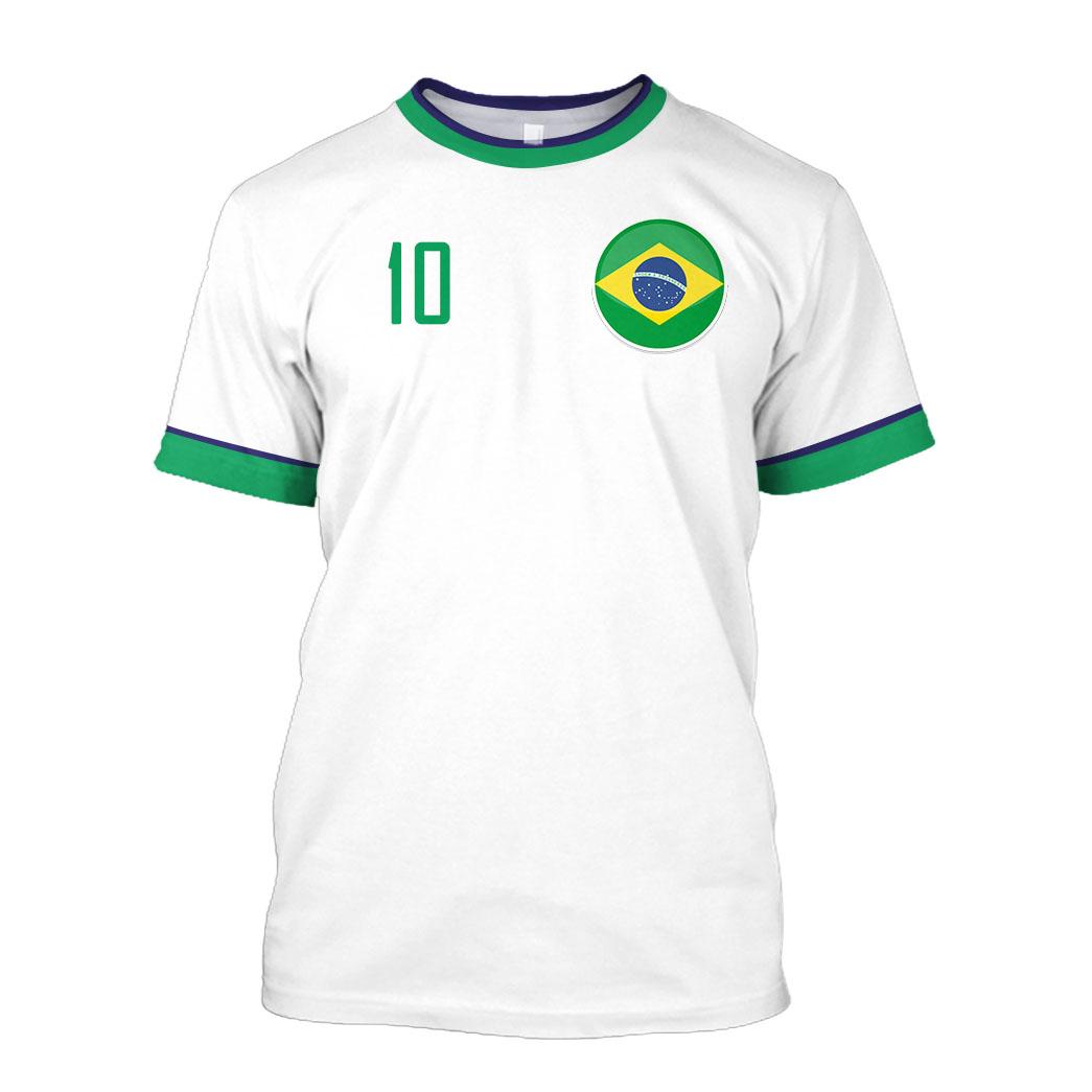 Baibao QIQI Brazilie Shirt Heren T-shirt Braziliaanse Vlag Selectie Voetbalteam Shirt O-Hals Oversized Korte Mouw Herenkleding Top M