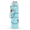 1PC Heart Stethoscope ECG Line Art 750ml Color Plastic Sports Water Bottle Leakproof Flip Straw Lid Suitable for Sports Office Home Use
