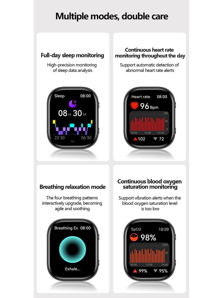 Y3 Smartwatch: Bluetooth Calling, Heart Rate & Blood Oxygen Monitor, Sports Pedometer, Customizable Watch Face
