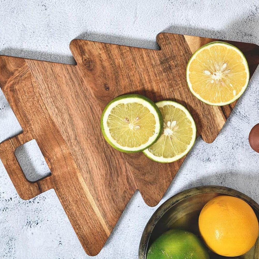 Kitchen Cutting Board Solid Wood Double Sided Christmas Tree Chopping Board For Gatherings Kitchen Household Serving Tools