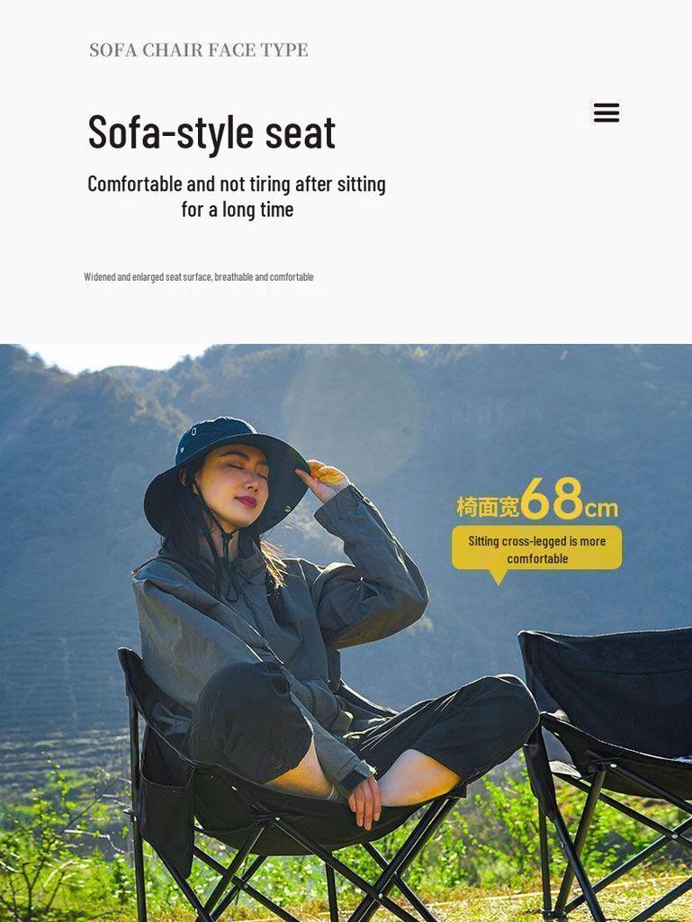 Foldable Moon Chair: Portable, Thickened for Outdoor Camping, Beach Trips, Fishing, and Picnics.