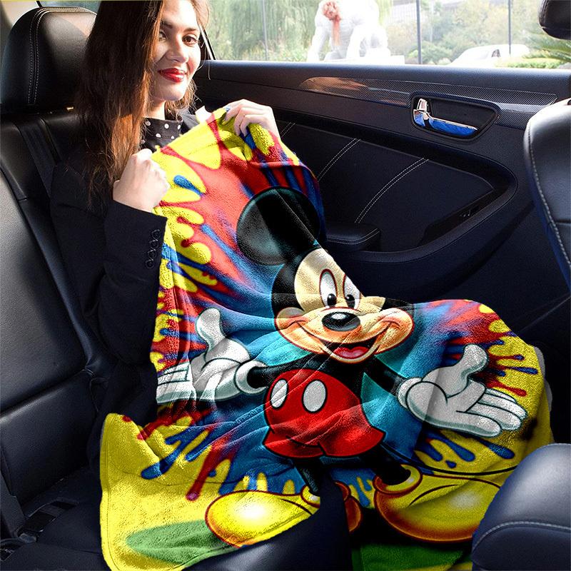 1pc, Mickey Mouse Inspired, Colorful Splash Design, Seasonal Universal Blanket, Home Decoration, Blanket, Versatile & Cozy for Bedroom, Living Room, T