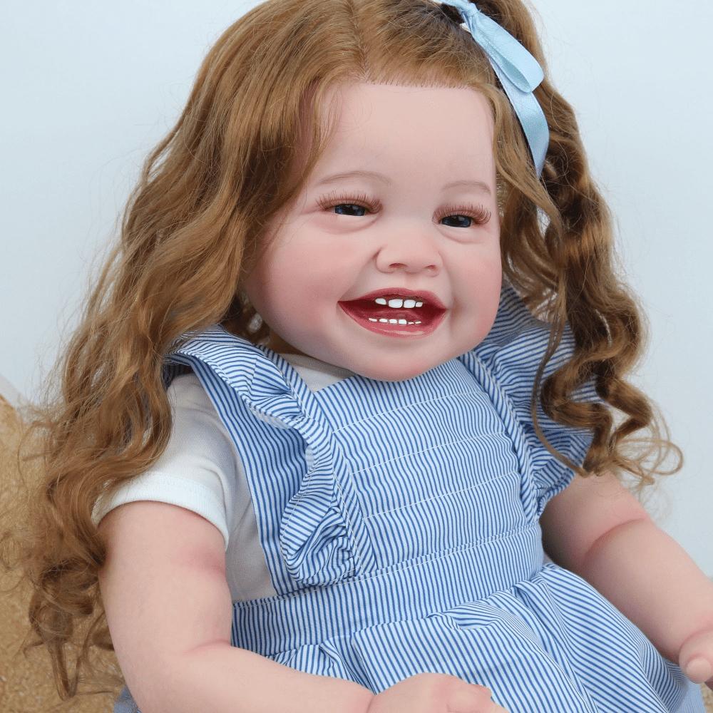 BZDOLL Realistic 60cm 24inch Hand Made Princess Toddler Toy with Soft Vinyl Baby Reborn Doll Mila Girl with 3D-Paint Skin and Blood Vessels