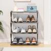 4-Layer Shoe Rack Trapezoidal Simple Shoes Organizer Multifunctional Space Saving Living Room Assembly Shoe Rack Home Supplies