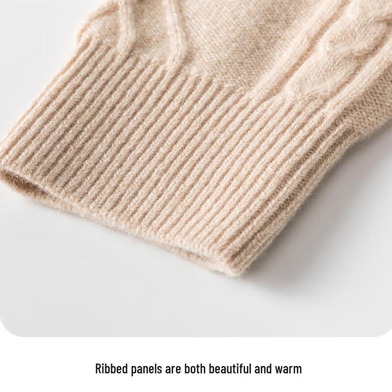 Hengyuanxiang Men's Pure Cashmere Crew Neck Sweater