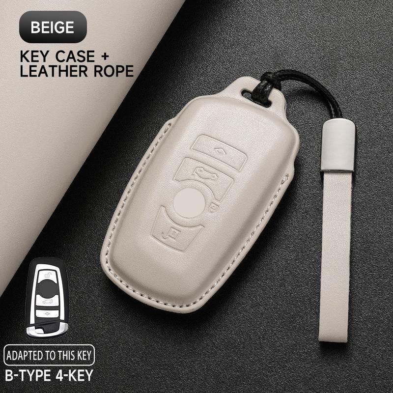 Leather Car Key Cover Case Protection Shell Keychain For Bmw F20 F30 F31 F21 F11 X3 F25 X4 I3 M3 M4 1 3 4 5 Series 320i 530i 550