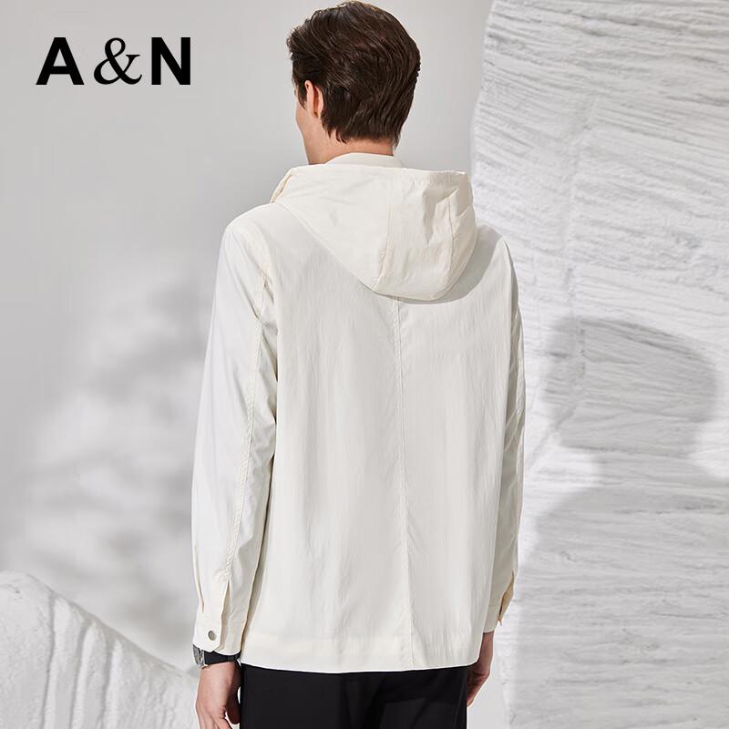 Antonio Men's Solid Color Lightweight Windbreaker with Removable Hood