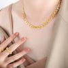 925 Sterling Copper Necklace 6mm Flat Day Chain Necklace Bracelet Zircon Gifts for Men and Women 20cm/45-60cm 18K Gold