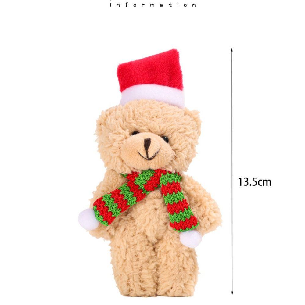 Plush Christmas Plush Bear Bear Scarf Flower Christmas Bear Plush Pendant  Couple