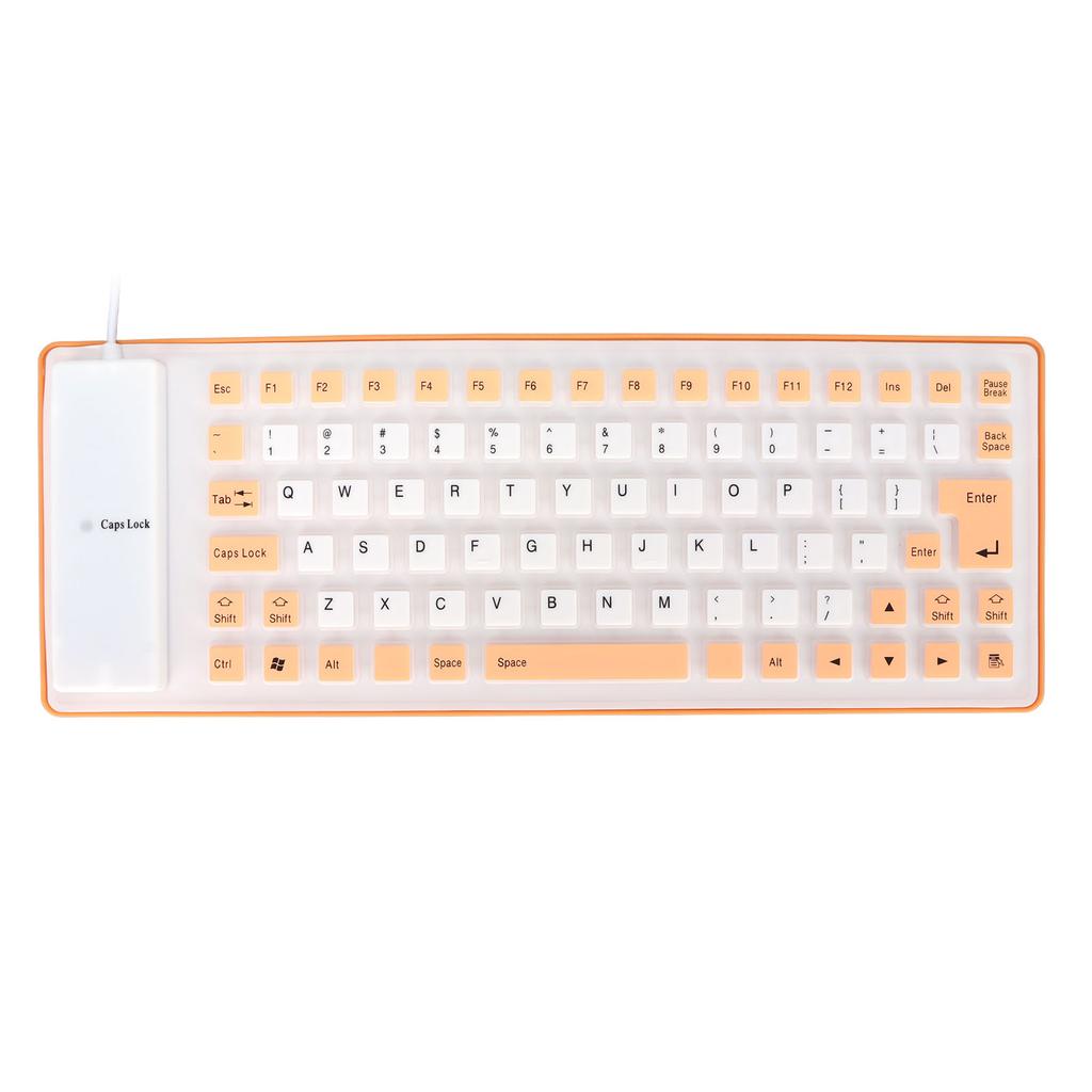 Silicone Keyboard Fully Sealed Design Lightweight Portable Silent Soft Comfortable USB Wired Silicone Keyboard for PC