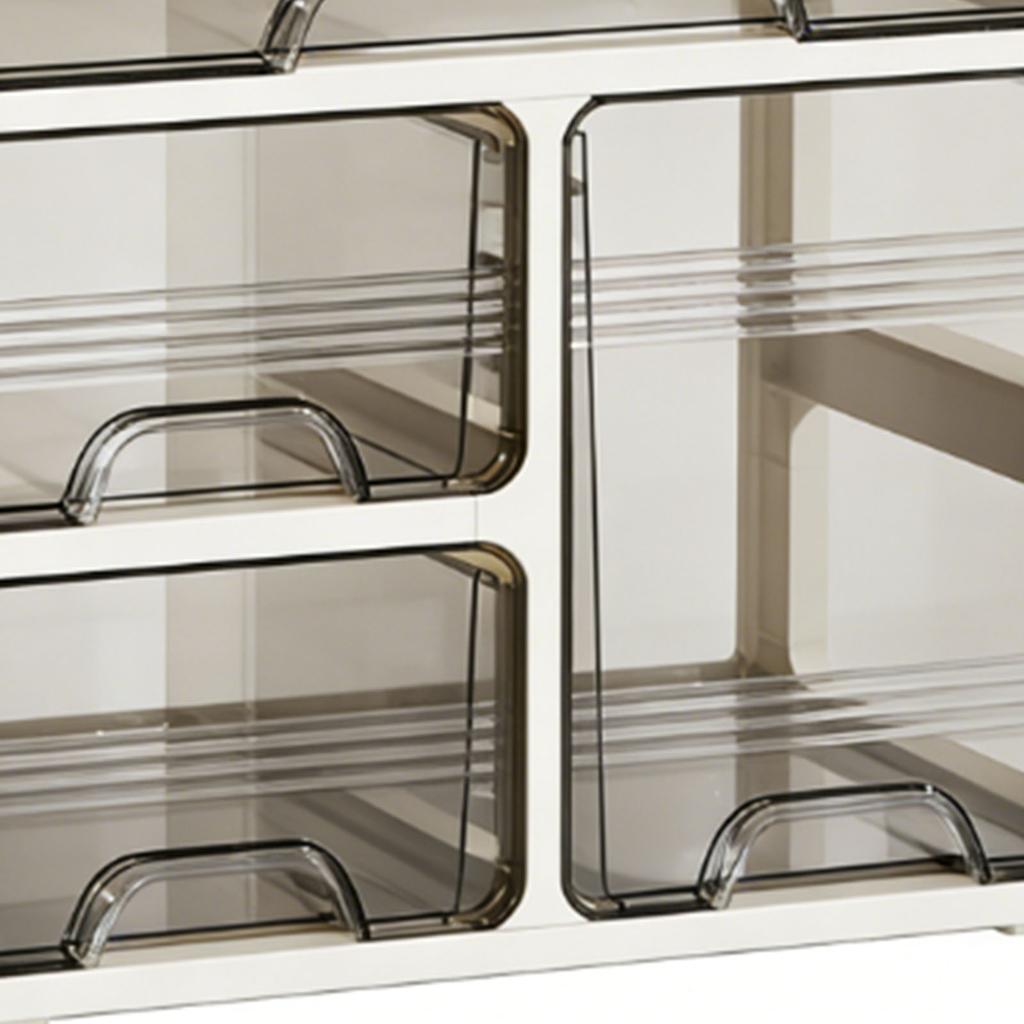 Makeup Organizer with 4 Drawers 4 Tier Plastic Multi Compartments Cosmetic Display Case Skincare Holder for Bathroom