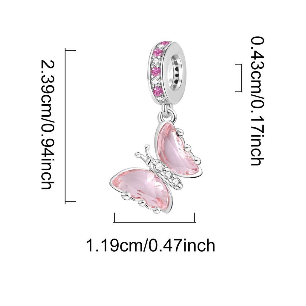 Copper Cute Butterfly Series Charms Beads Fit Original Pan Bracelet Bangle High Quality Diy Jewelry For Womens