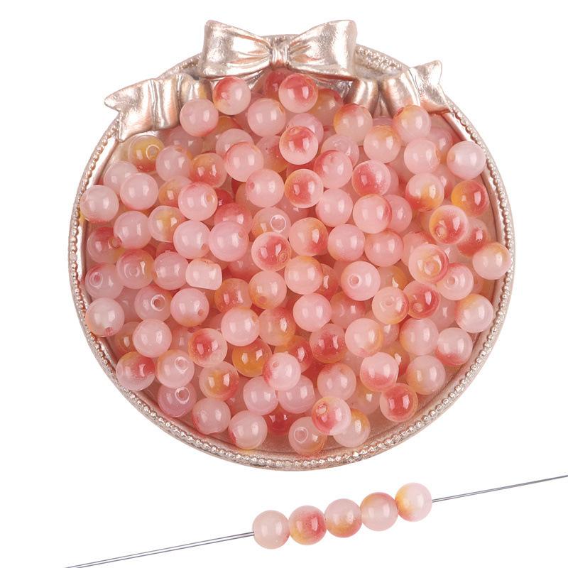 8mm Summer Dream Jelly Duplex Glass Round Beads Loose Beads DIY Handmade Bracelet Glaze Beading String Material Beads for Jewelry Making