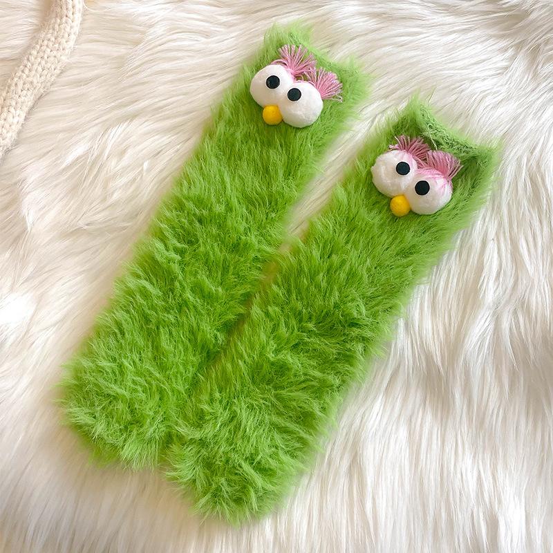Raupen Plüsch Bodensocken, Lustige Tier Kniehohe Haussocken, Ultraweich für Damen Herren Jugendliche, Gemütliches Unisex Geschenk Weihnachtsstrumpf