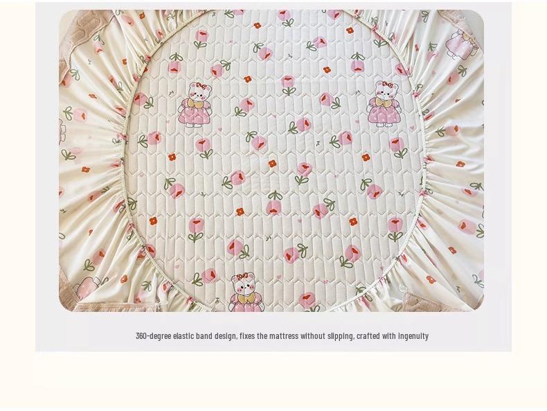 G5Z Quilted Fitted Sheet Set: Anti-Dust Bed Cover & Mattress Protector