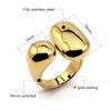 316L Stainless Steel INS Ring High Polish Waterproof Irregular Open Ring Gold Silver Color Fashion Finger Jewelry