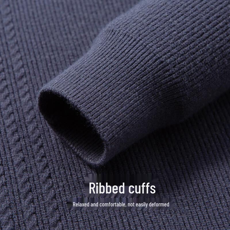 Hodo Men's Jacquard Merino Wool Blend Thick Warm Sweater