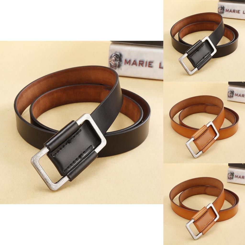 Retro Genuine Leather Belt For Ladies With Alloy Pin Buckle And Chic Design For Jeans Accessory