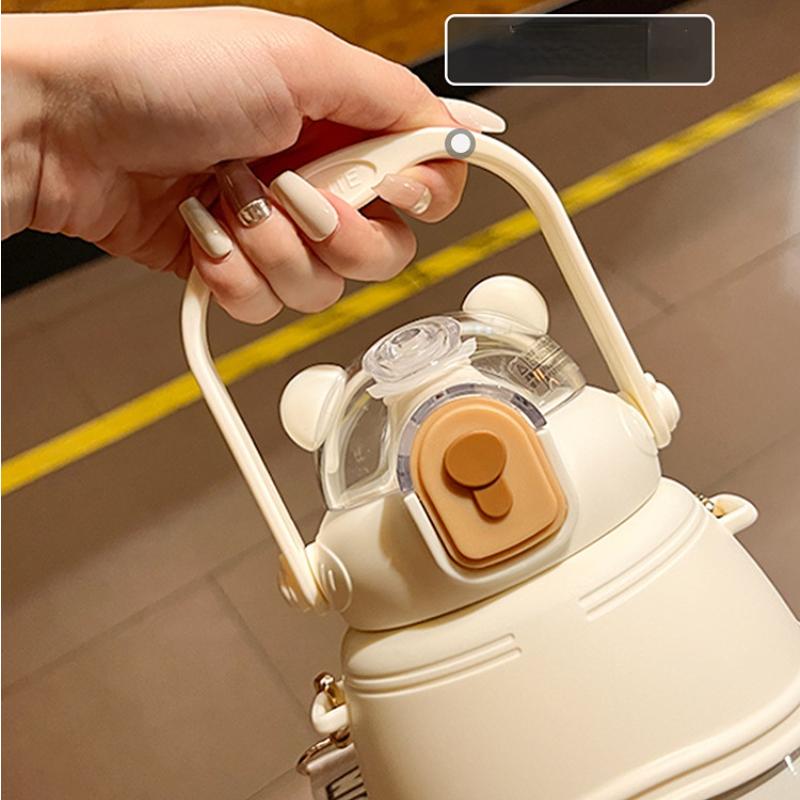 Large Capacity Multi-function Thermos Cup 1000ml Vacuum Flasks Portable Stainless Steel Thermos Cup Water Bottle Travel Tea Mug Office Thermos Cup