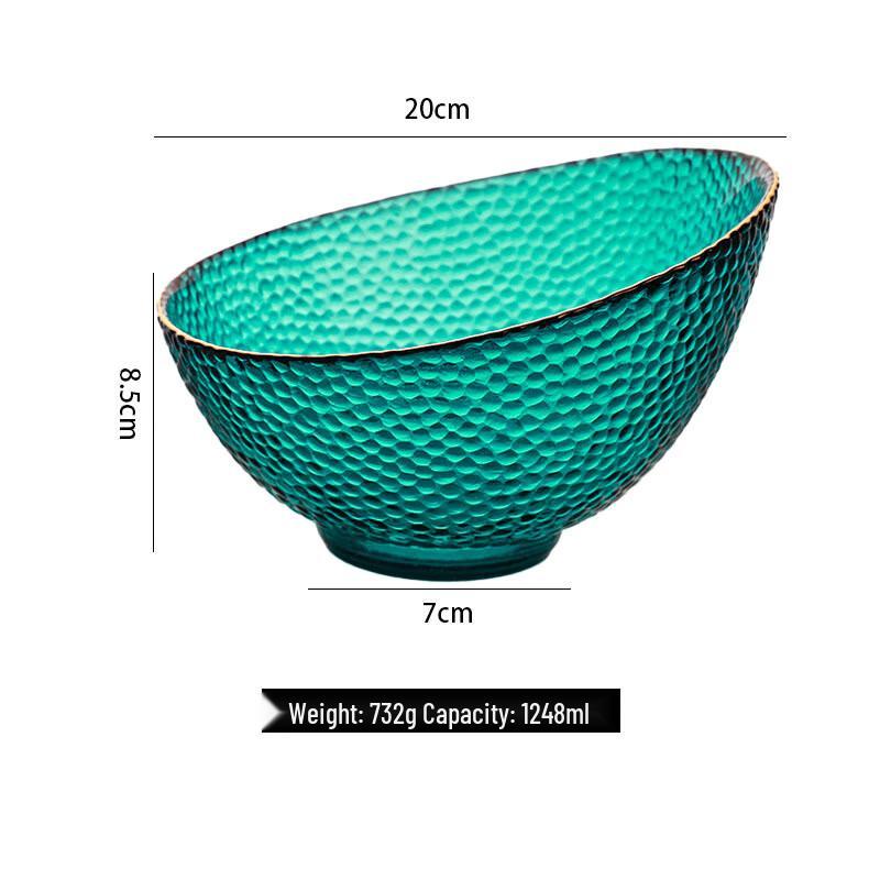 

ZISIZ Gold Rim Polka Dot Slanted Glass Bowl