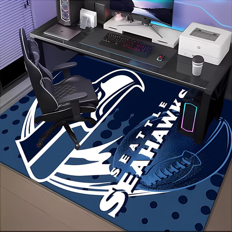 Seattle Seahawks Logo Rug Game Carpet, Floor Mat for Bedroom Living Room Entryway Rug, Home Decor Idea Gift for Christmas Birthday