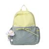 High-value bow ins niche plaid schoolbag for female junior high school students, casual and lightweight college students, travel backpack.