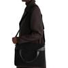 COS Adjustable Detachable Shoulder Strap Design Suede Crossbody Handbag Men handbag Black 1287965001