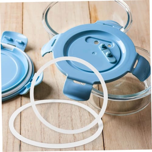 BESTonZON 2-pakning Isolerte matbokser Tetningsringer, Silikon Tetningsringer, Runde Eggkokerringer, Erstatningssilikonpakninger for Krukker, Silikagel,