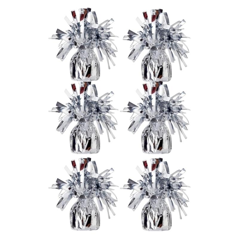 6Pcs Aluminum Foil Balloon Weights With Concrete Base Balloon Holder For Birthday Wedding Gaduation Party Decoration