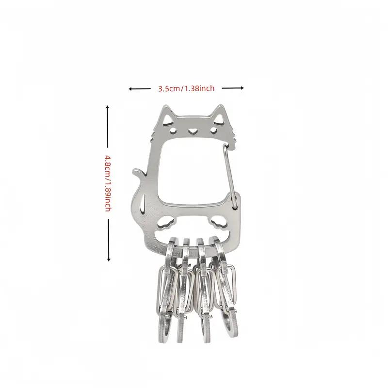 

1PCS Outdoor Camping Lucky Cat Stainless Steel Keychain Portable Creative Hook S Hook Quick Hanging Hardware Accessories 1PCS серебряный
