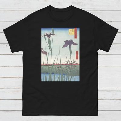 Ukiyo-e T-Shirt: Hiroshige Iris Garden Woodblock Art