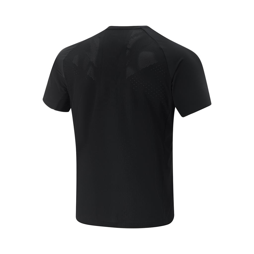 Li-Ning Training Series Solid Color Round Neck Comfortable Breathable Versatile Short Sleeve T-Shirt Men Tops Black ATSV383-1