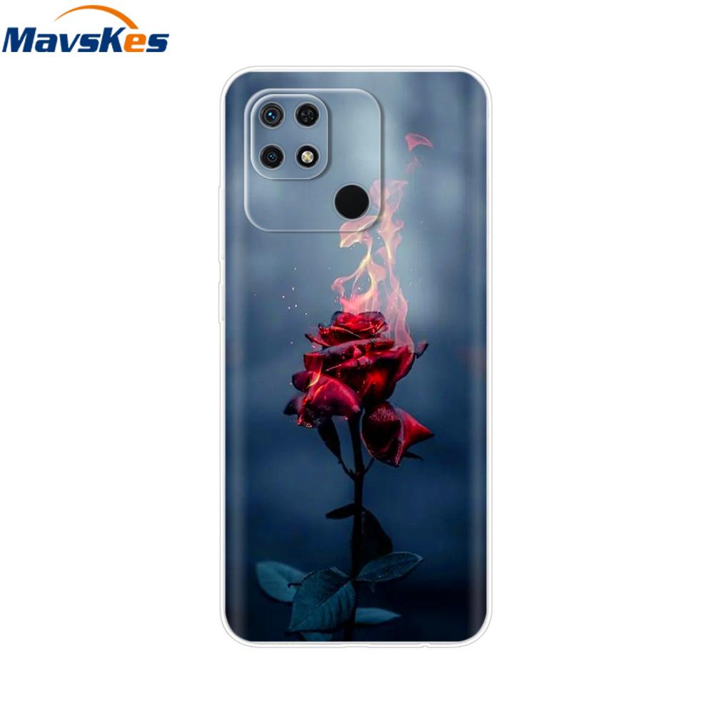 For Redmi 10C Case Clear Heart Flower Soft Silicon Phone Cover For Xiaomi Redmi 10C Coque redmi10C 10 C Fundas Bumper Shockproof
