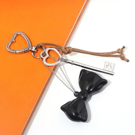 Heart Shape Bow Tie Keychain Pendant Lightweight Bag Charm Suitcase Backpack Wallet Keyring Fashion Accessory