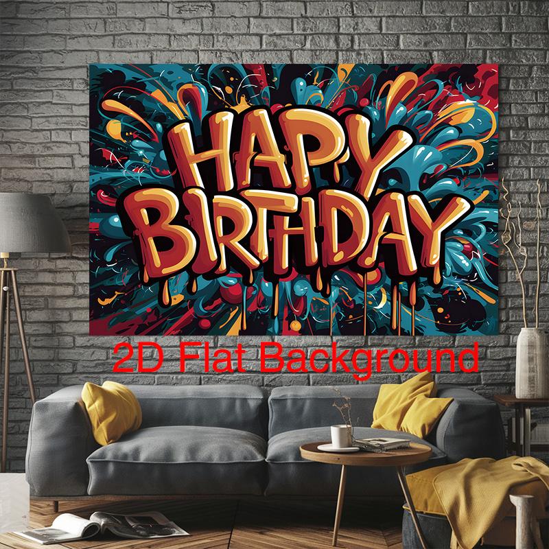 Party Backdrop Graffiti Flat Splatter Cafe Restaurant Club Garage Booths Studio Celebration Photo Booth Birthday Party Decor