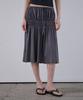 Odeseu Gather Jersey Midi Skirt - Charcoal